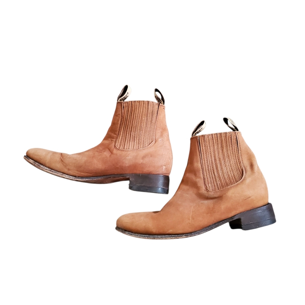 Men's Visconti Leather Ankle Boots Size 27 Mexican Charro Nubuck Sz 9 US